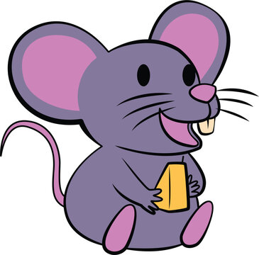 Cute mouse cartoon design, Animal zoo life nature character childhood and adorable theme Vector illustration