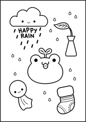 a vector of coloring pages of many objects