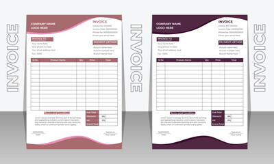 Two colors Invoice design template