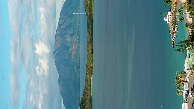 Mont Dore mountain, vertical timelapse shot from Ouen Toro hill, Noum&eacute;a  New Caledonia