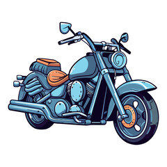 Chrome motorbike illustration