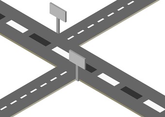 Fototapeta premium Road Junction connecting two sub road with a main road