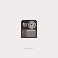 vector camera digital go pro design flat design icon simple attractive monogram cartoon pastel color eps 10