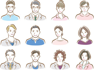 医療従事者の顔のイラスト.