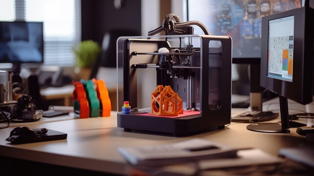 3d printer on the desk