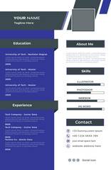 Minimalist resume interview cv design with photo space