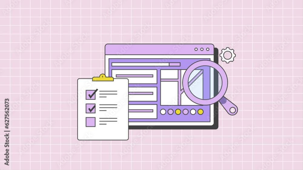 Poster project management, task assignment and seo checklist search marketing online business strategy fill