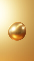 金色背景に一つの金色の球体。（縦長）