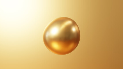 金色背景に一つの金色の球体。（横長）