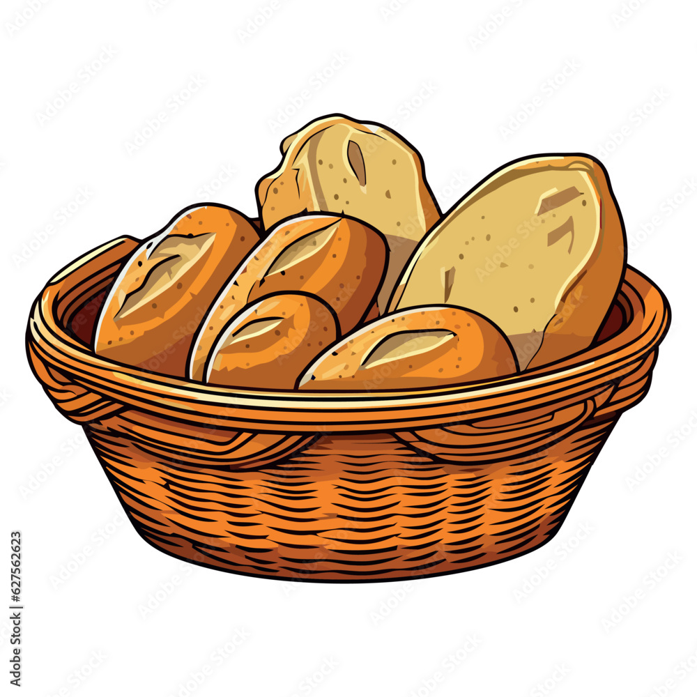 Sticker bread basket design