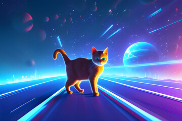 cat in the space Generative AI