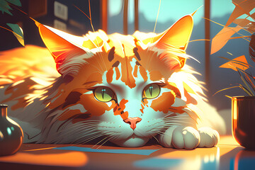 cat in the window Generative AI