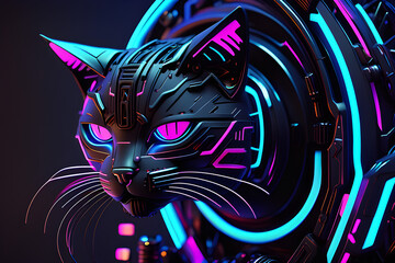 cat in the night Generative AI