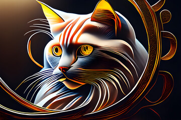 cat on black Generative AI