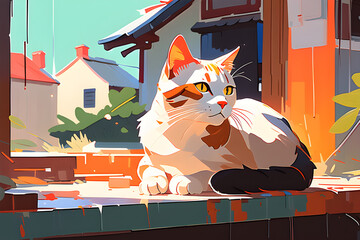 cat on the roof Generative AI