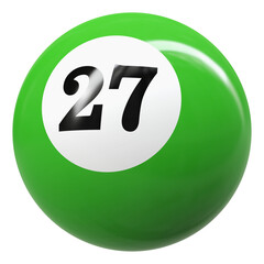 27 Number 3D Ball Green