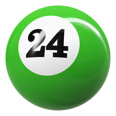 24 Number 3D Ball Green