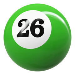 26 Number 3D Ball Green