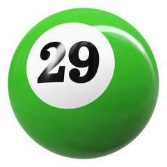 29 Number 3D Ball Green