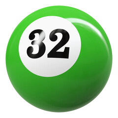 32 Number 3D Ball Green