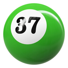 37 Number 3D Ball Green