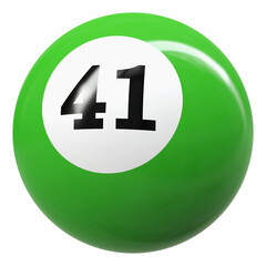 41 Number 3D Ball Green