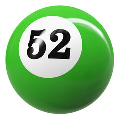 52 Number 3D Ball Green