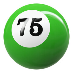 75 Number 3D Ball Green