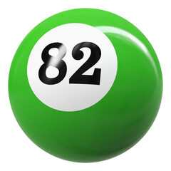 82 Number 3D Ball Green