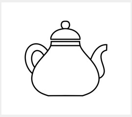 Doodle teapot icon isolated Hand drawn food drink clipart Sketch Vector stock illustration EPS 10