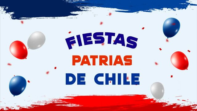 International Day of chile celebrating background animation, Chilean fiestas patrias celebration