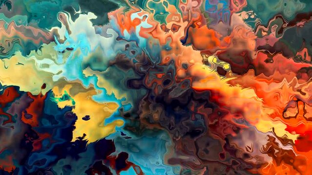 Liquid motion effect of multi colors on green screen background