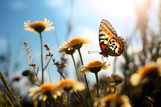 A meadow and a butterfly