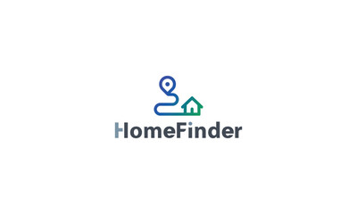 Home location point creative direction technological simple logo