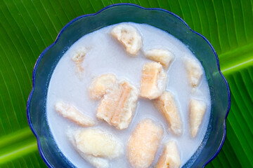 Banana in coconut milk. Thai dessert