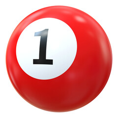 1 Number 3D Ball Red