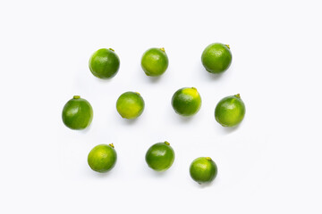 Limes isolated on white background.