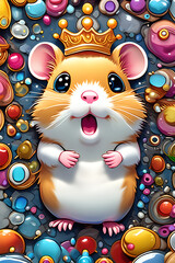 cute hamster wearing a crown
Generative AI