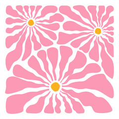 Fototapeta na wymiar pink trendy flower shape element