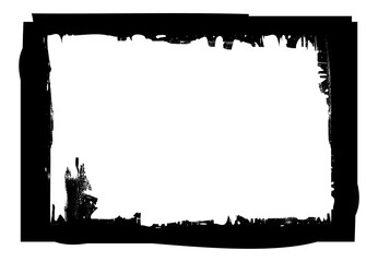 Black frame on a white background in grunge style