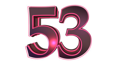 Black pink  design 3d number 53