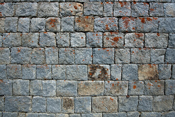 Highland house wall made of stone.
cut stone wall. Hazindak plateau house wall.