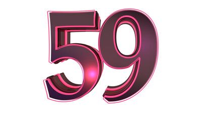 Black pink  design 3d number 59