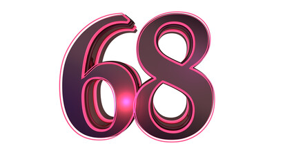 Black pink  design 3d number 68