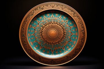 Chinaware plate with mandala pattern.