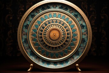 Fototapeta premium Chinaware plate with mandala pattern.