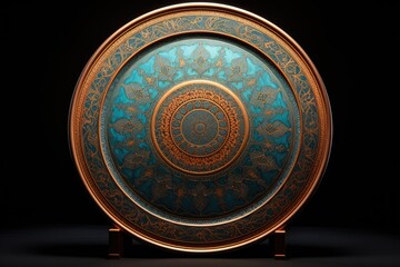 Fototapeta premium Chinaware plate with mandala pattern.