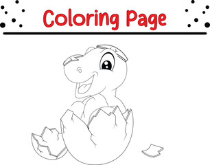  Baby Dinosaurs coloring page for children.  Cute Dinosaurs Jungle animal coloring book.