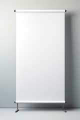 Roll up blank white banner