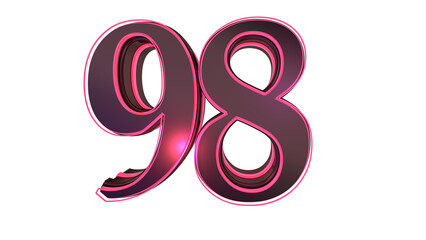 Black pink  design 3d number 98